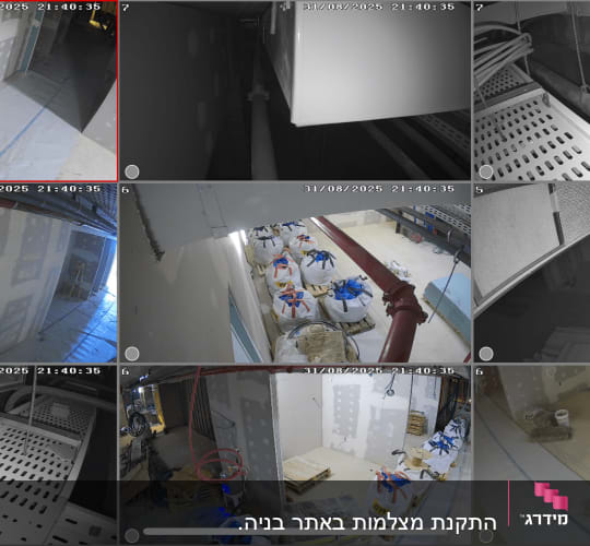 תמונות ממצלמות אבטחה באתר בנייה